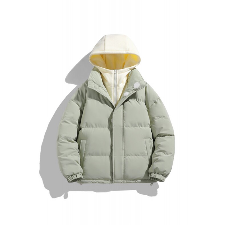 冬季青少年连帽假两件外套加绒加厚休闲简约棉衣棉服5303-P85,男装棉衣,电商B306