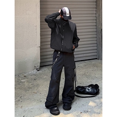 复古时尚时髦百搭夹克外套立领长袖拉链款简约夹克上衣HY803TP60，男装夹克，电商A102B