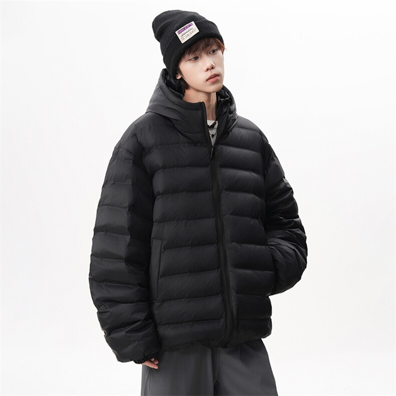 90白鸭绒轻薄保暖连帽大码排骨羽绒服男女同款M-5XL 225-2-Y215图片