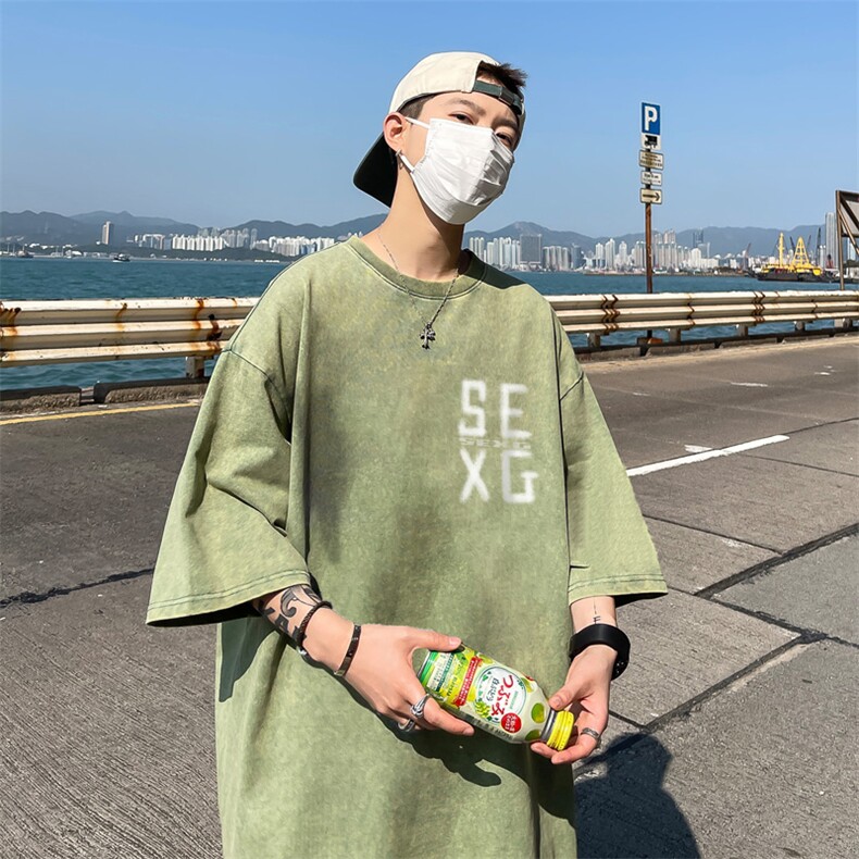 B239-1167-P38个性大字母印花欧美式复古水洗做旧重磅短袖T恤,男装T恤,星座514-2(原B239)