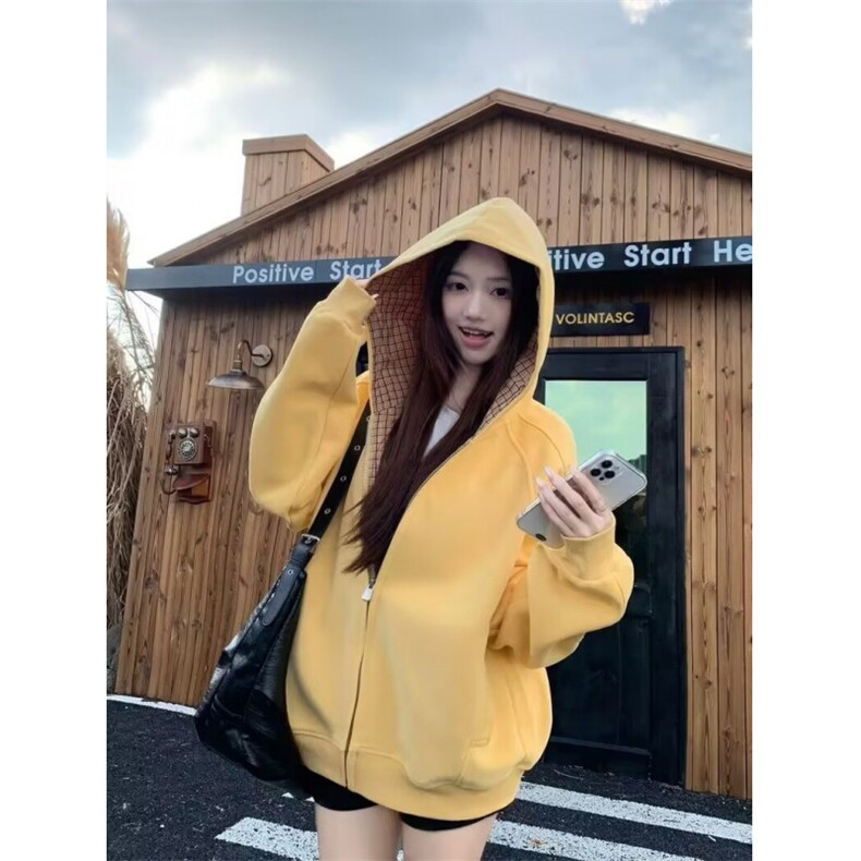 新款时尚学院风拉链开衫外套日系简约百搭流行513AKS2747P48,女装短外套,星座513A