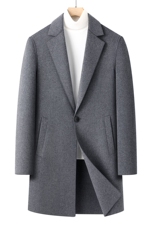 毛呢大衣MN99305长款一粒扣70%羊毛+单扣+双面羊毛大衣3色可选，男装毛呢大衣，钱塘207-1
