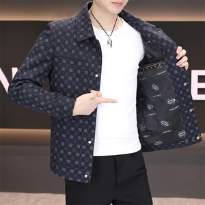 秋季高品质男式翻领夹克外套型男休闲百搭青年外套男N7908-P100图片