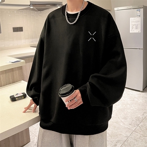华夫格卫衣圆领卫衣男大码长袖t恤男外套 HW76305-P30加绒款-P40图片