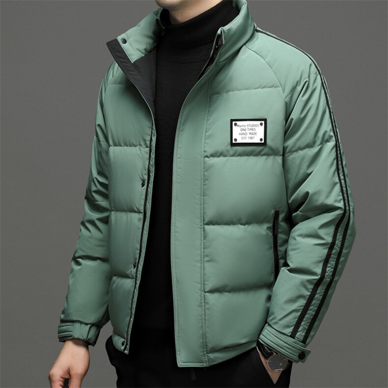 羽绒服男士立领冬季短款2023年新款商务休闲上衣中年加厚保暖外套,男装羽绒服,电商B212（原钱塘6029）