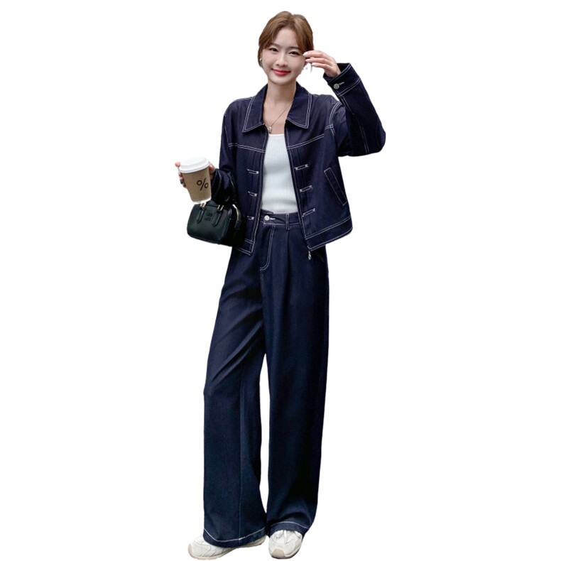 （新款有货）2026春装时尚拉链天丝牛仔套装两件套1D060-P210-338,女装套装/套裙,1D060