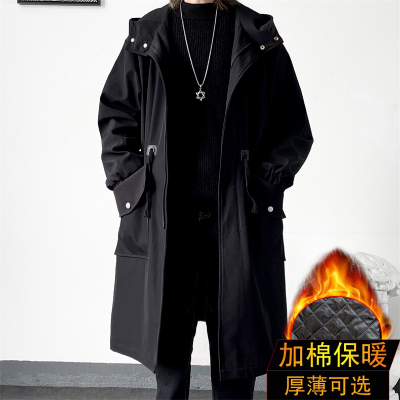 4W件加绒风衣男中长款大衣棉衣男F994薄P95加棉P110港风六,男装风衣,星座401