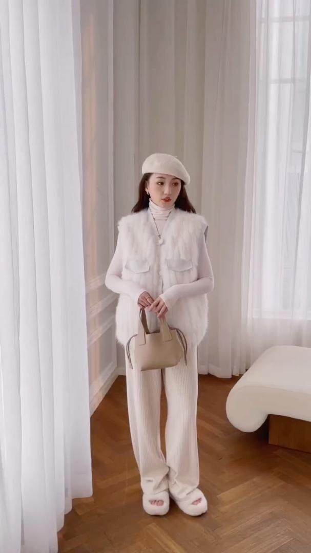 现货皮毛一体马甲，女装马甲，杜十衣社