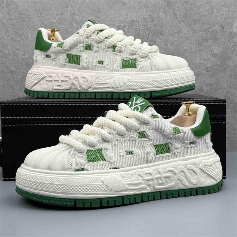 X5000-p265板鞋男夏季透气运动休闲男鞋时尚厚底增高帆布鞋，男鞋帆布鞋，星座1407-3