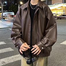 春季新款Q2499-TP5588情侣暗黑系休闲宽松百搭皮衣夹克男，男装夹克，电商A102