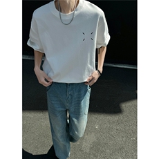 主推马吉拉刺绣情侣短袖T恤重磅基础百搭半袖上衣H951P28控38，男装T恤，电商A341