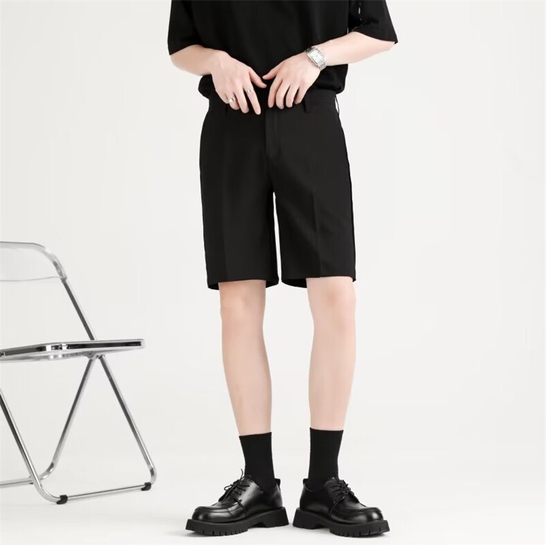 冰丝肌理男士西装裤短裤韩版休闲五分中裤潮流夏季薄款小西裤S08，男装西裤，星座1116A-2（原606A-1）