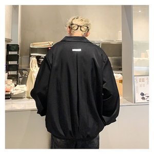 MA180-P70网红高级痞帅春季新品ins西服面料金属拉链垫肩短款夹克图片