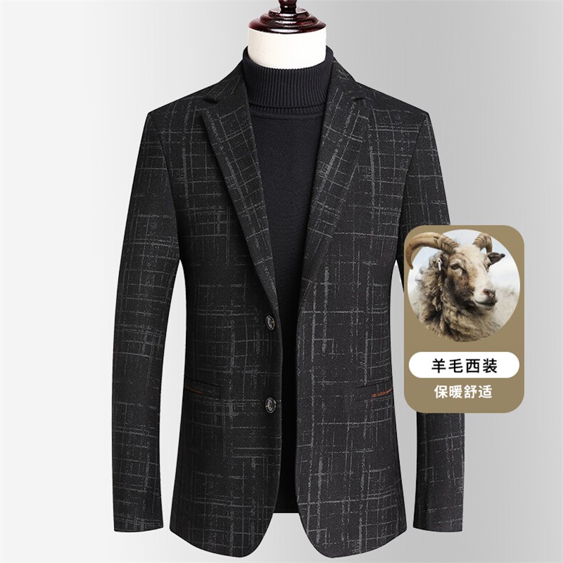 Y25909钱塘2020-2冬季厚款百搭简约中年男士商务休闲西服P165,男装西服,钱塘207-2