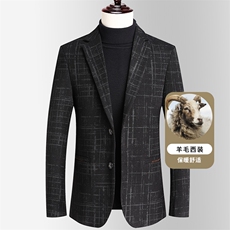 Y25909钱塘2020-2冬季厚款百搭简约中年男士商务休闲西服P165，男装西服，钱塘207-2