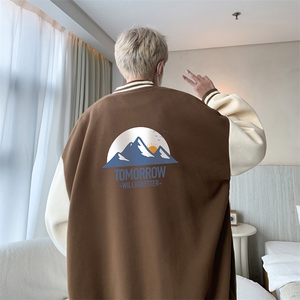 摇粒绒棒球服男大码开衫卫衣男夹克 BF86235-P65图片