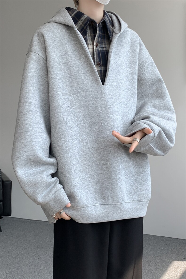 现货WY10178-特p58加绒P68重磅卫衣大码假俩件连帽衫美式外套,女装短外套,电商A059