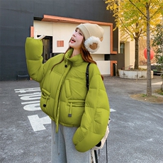 冬季新款2025！橄榄绿柔软高级感时尚面包服，女装羽绒服，2C015