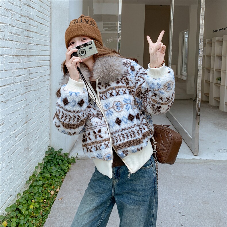 现货！放心推！费尔岛风大毛领羽绒服女2025新款女装白鸭绒外套,女装羽绒服,慧尚依恋