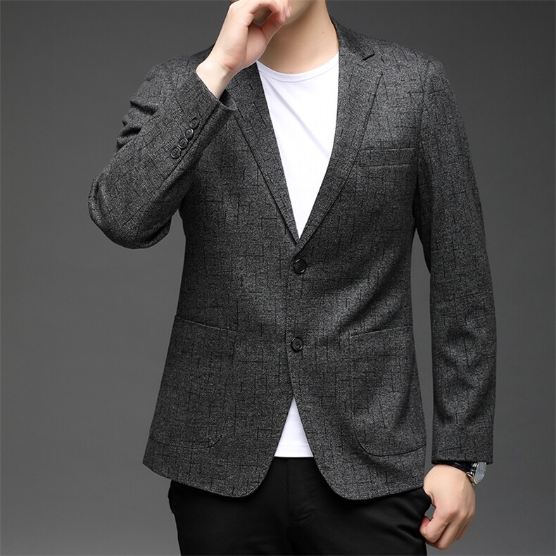 秋季男装商务休闲西服中年纯色单西外套上衣宽松外套HB21827-P165,男装西服,电商B212（原钱塘6029）