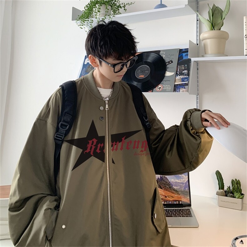 电商DSA028-JKG2302P60100聚酯新款港风工装夹克男控88,男装夹克,电商A028