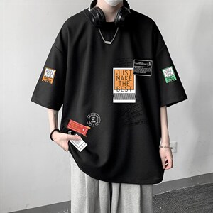 HT73121-P22 华夫格t恤男短袖男大码五分袖 大皂风图片