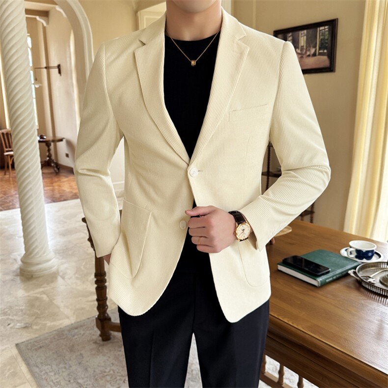 26做货-男士灯芯绒休闲西装修身韩版西服外套上衣DX6948P165，男装西服套装，电商D216