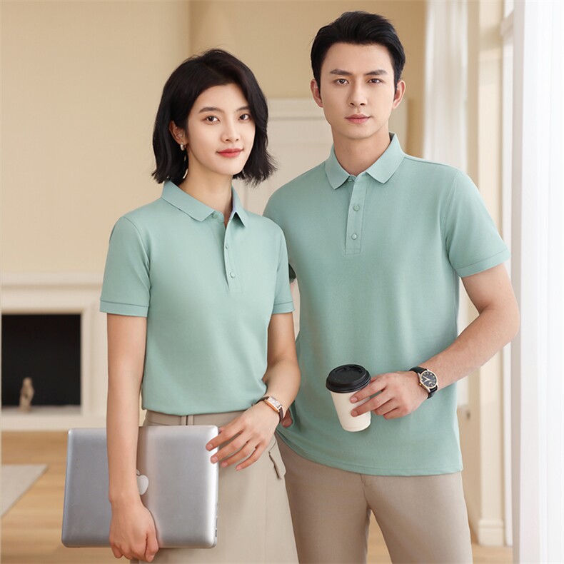 夏季200克冰丝团服工作服55长绒棉5氨纶POLO衫广告衫LS665p43,男装Polo衫,星座1602B（原101B-1）