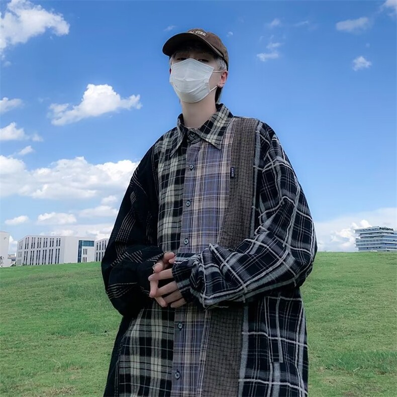 长袖衬衫男港风日系秋季韩版潮流帅气衬衣JC82P45,男装衬衫,星座1116-2