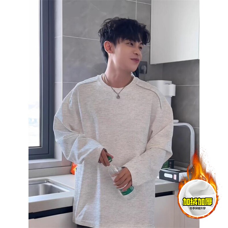 480G重磅加绒硬挺boxy男女秋冬美式高街结构拉链肩圆领卫衣厚外套，女装短外套，电商A486-1