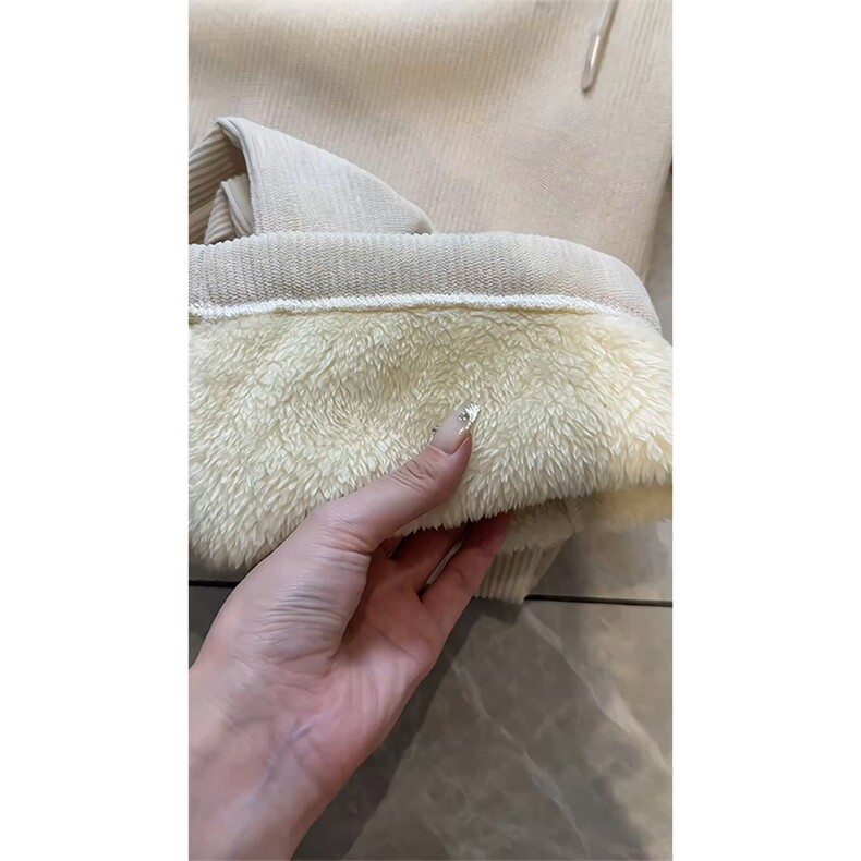 黑色灯芯绒运动卫裤男款秋冬加绒加厚保暖阔腿裤超厚羊羔绒长裤子,男装休闲裤,电商A102