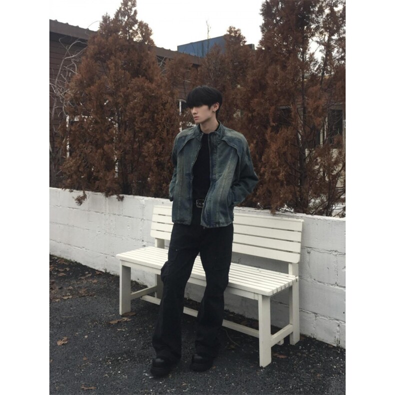 【有货】cleanfit水洗做旧短款牛仔外套美式工装夹克JK03LL-特P78,男装夹克,星座1007（原301D）