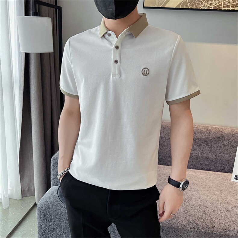 高品质主推夏季字母立体刺绣翻领短袖T恤Polo衫体恤T066-P45,男装T恤,电商D342