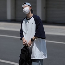 藏青配白色