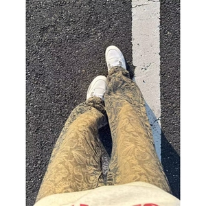 网图 牌牛仔裤男满印提花美式高街牛仔裤痞帅炸街长裤 A270-p52图片
