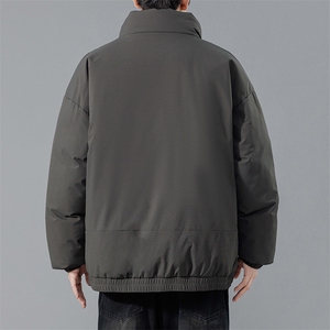 现货美式高街休闲夹克冬季立领纯色三防户外工装加厚棉服外套图片