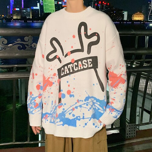 ！2023秋冬新款男士扎染毛衣潮牌中性针织衫线衣M311P65图片