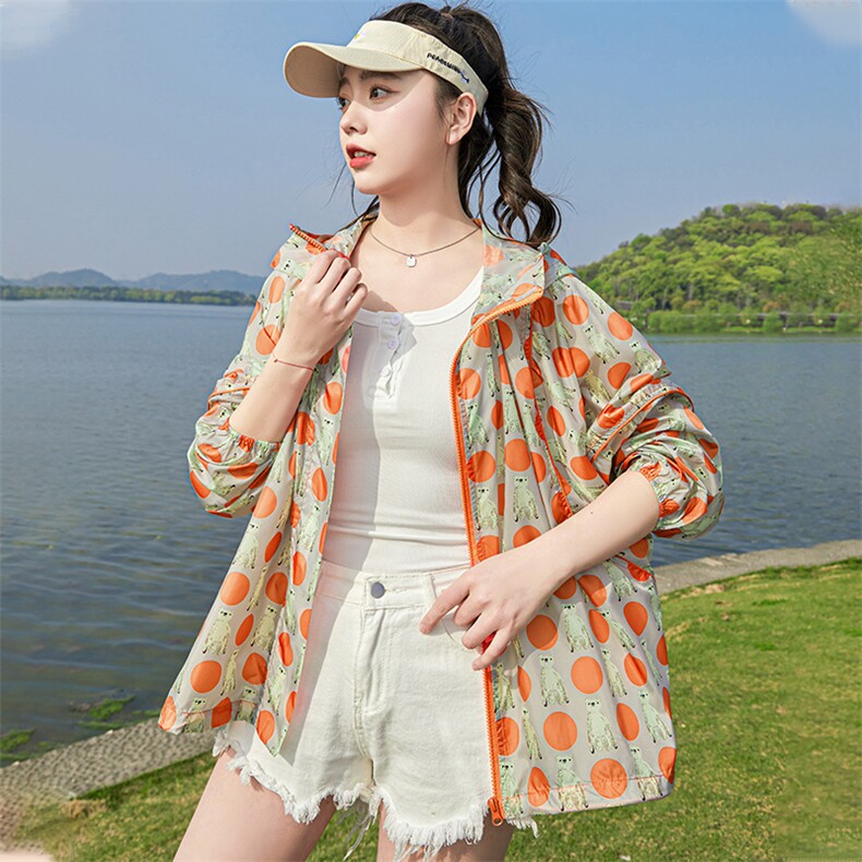 印花防晒衣夏季薄款防晒服RF2C290-2805#-P85-K138,女装短外套,蝶眷