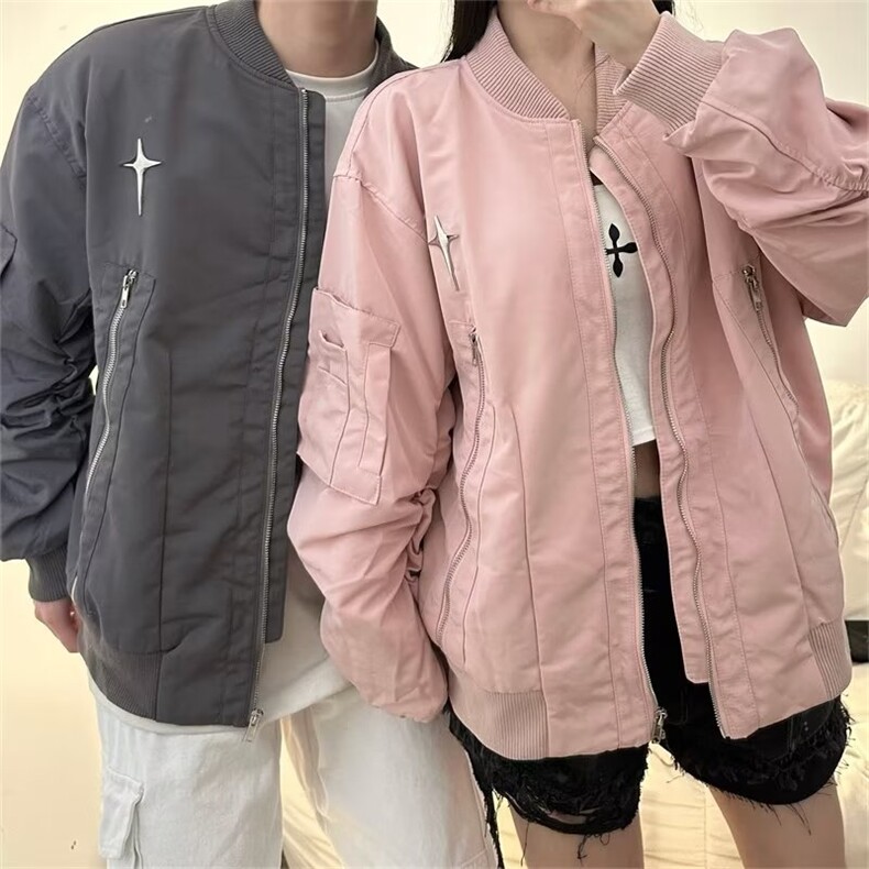 新款男女日系长袖短外套气质潮流纯色外套J58P55,男装夹克,星座1116-2