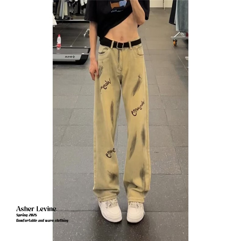 1506-1/KY7671/P46欧美炸街裤子小众设计感扎染喷墨牛仔裤男女,男装牛仔裤,星座1506-1