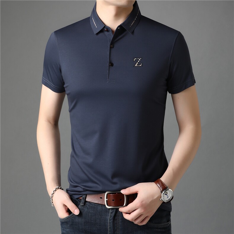 夏季新款男士翻领短袖t恤中年有领男装上衣服休闲POLO衫,男装T恤,电商B212（原钱塘6029）