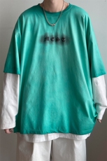新款短袖港风模特潮牌纯手感落肩宽松胖子T恤TC3127-P33控48，男装T恤，星座717