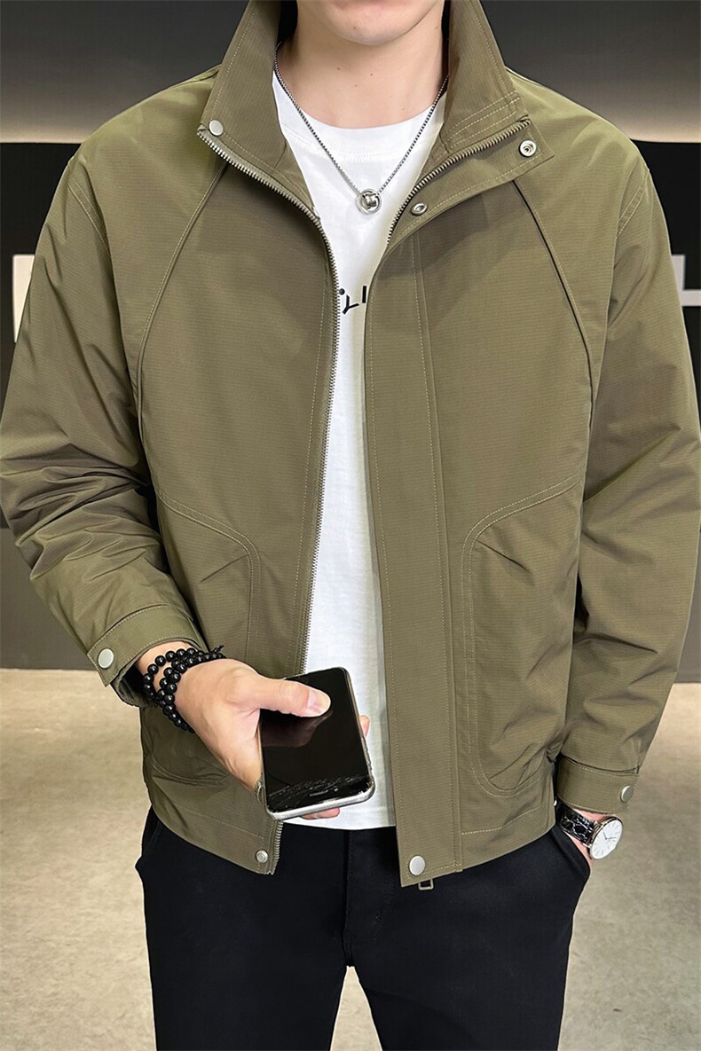夹克男休闲上衣纯色休闲立领夹克外套A329-JK5093-P95,男装夹克,电商A329