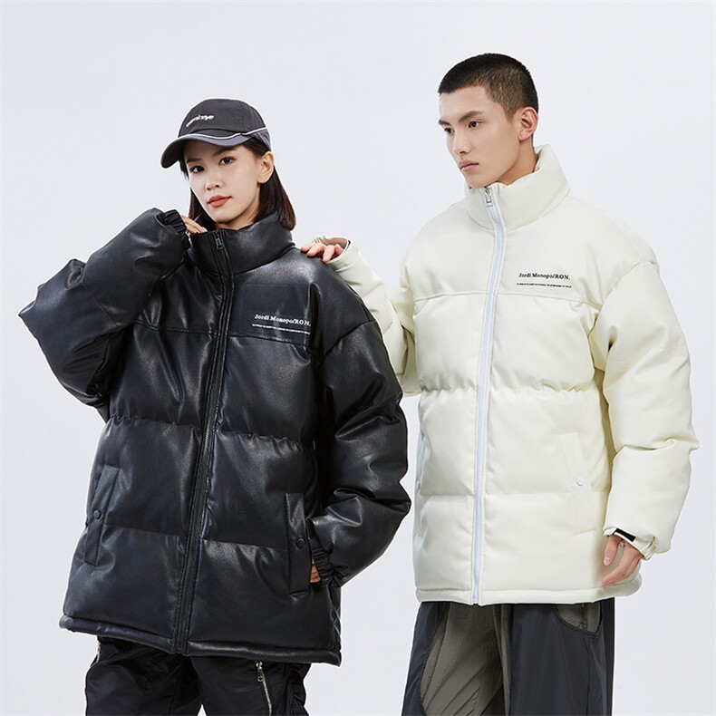 潮牌无影墙新款亮皮防水立领棉服潮流保暖棉衣M083S-P100控139,男装棉衣,星座717