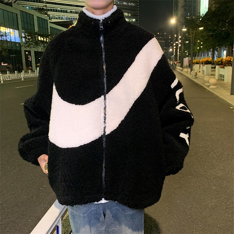 黑白撞色羊羔毛加厚外套棉服mj259,男装棉衣,电商B288