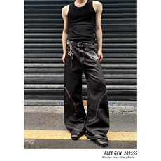 1506/Q77300/P43美式复古蛇迹原牛潮牌新款水洗做旧牛仔长裤，男装休闲裤，星座1506