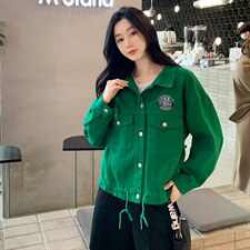 外套女2022年春季新款常规百搭长袖纯色牛仔上衣刺绣小个子时尚，女装短外套，梦懿尔
