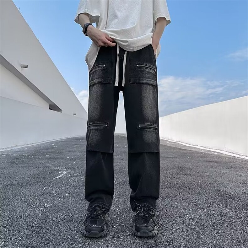 美式牛仔裤男春秋新款休闲直筒裤N6015P45,男装牛仔裤,星座1116-2