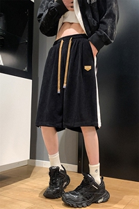 两道杠五分裤男2025夏季新款短裤女沙滩裤休闲裤衩中裤 K1079-P26图片