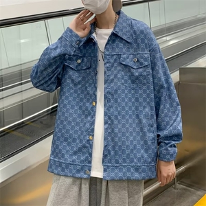 2022牛仔外套男潮牌高级感小众夹克潮ins港风J83P50图片